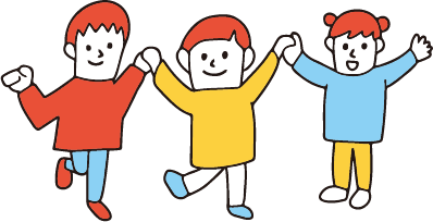 たすけあう子のイラスト